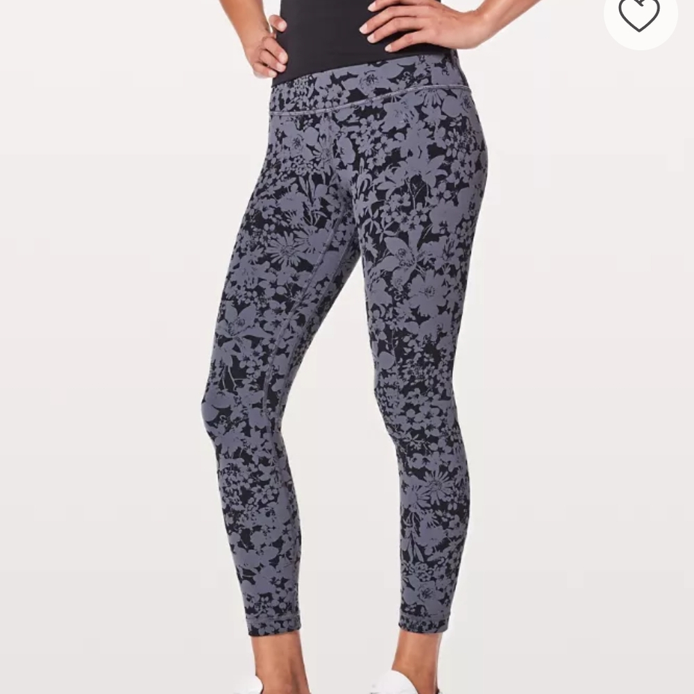 Lululemon Floral Patterned Leggings 7/8 Crop 25" Inseam -2